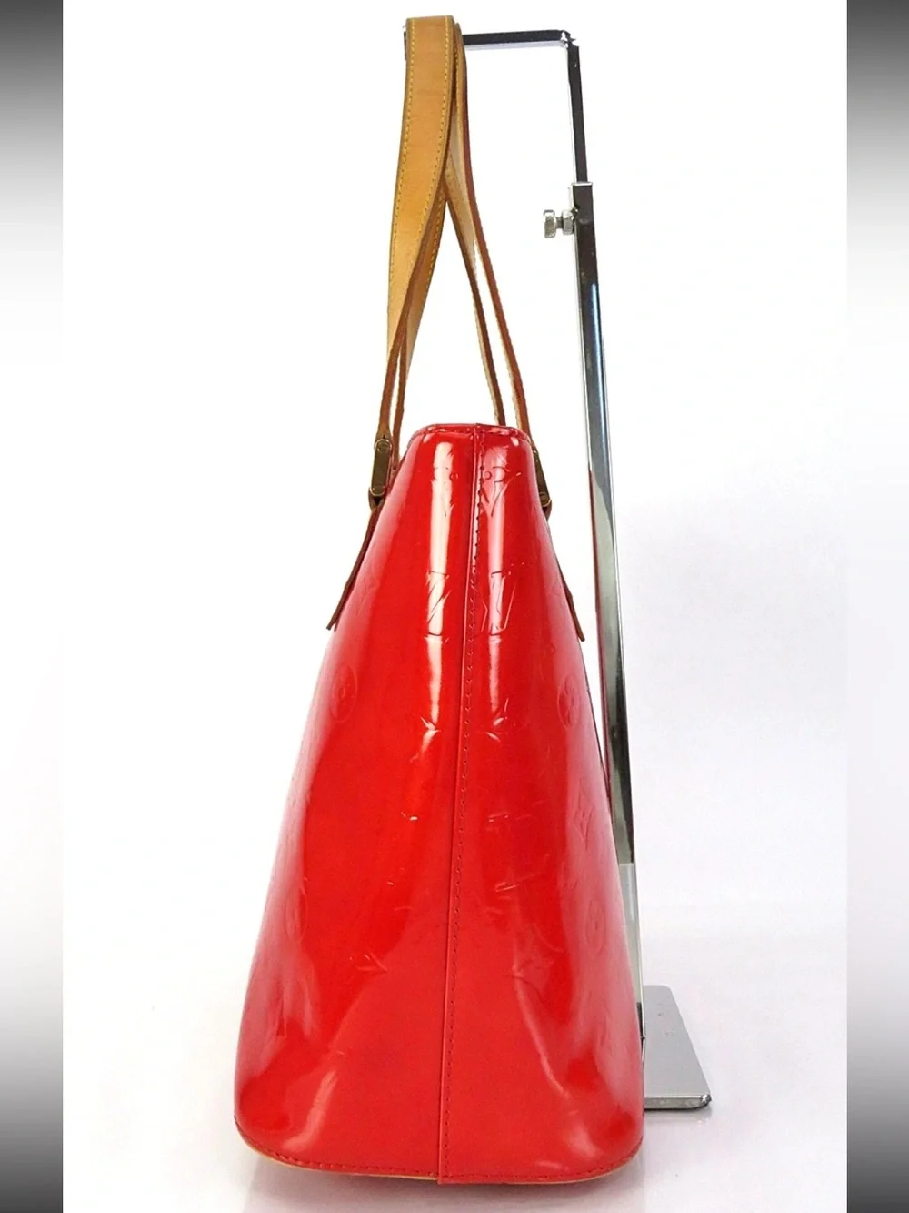 Louis Vuitton Red Patent Tote with Tan Handles